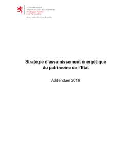 Stratégie d'assainissement énergétique du patrimoine de l'Etat - Addendum 2019