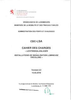 Cahier des charges CDC-LSA : Lichtsignalanlagen - Installations de signalisation lumineuse tricolore