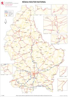 Réseau routier national - échelle 1:100'000