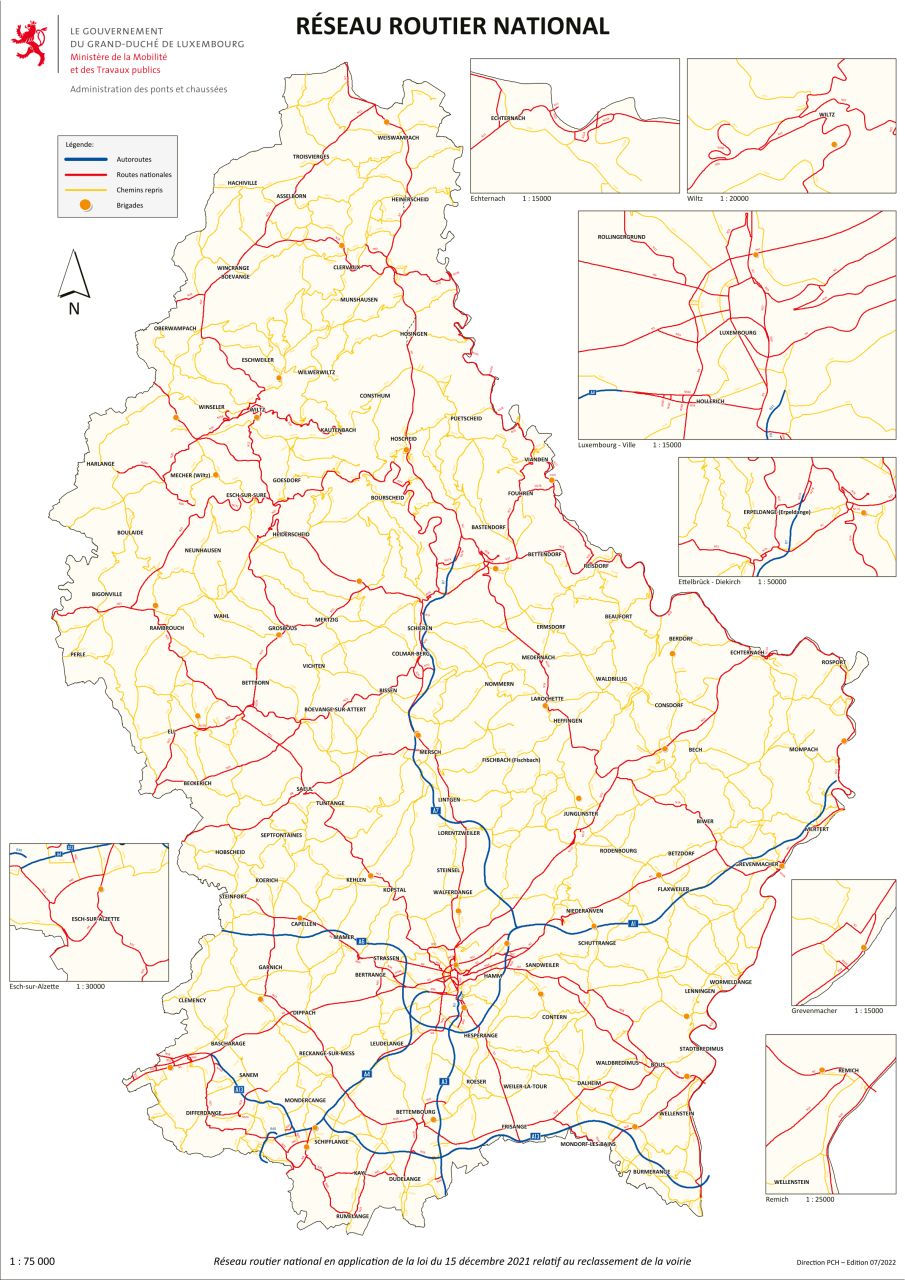 Réseau routier national - échelle 1:75'000 — Portail des travaux ...