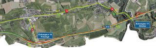 A13: Chantier entre l’échangeur Altwies et l’échangeur Frisange de l’autoroute (10-13.07.2026)