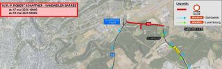 N2: Barrage entre le rond-point Schaffner et le rond-point Sandweiler (17-19.05.2025)