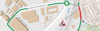 N40: Mise en place des murs antibruit - Fermeture partielle de la rue des Scillas les nuits du lundi 14 juillet 2025 au mardi 15 juillet, du mardi 15 au mercredi 16 juillet et du mercredi au jeudi 17 juillet 2025