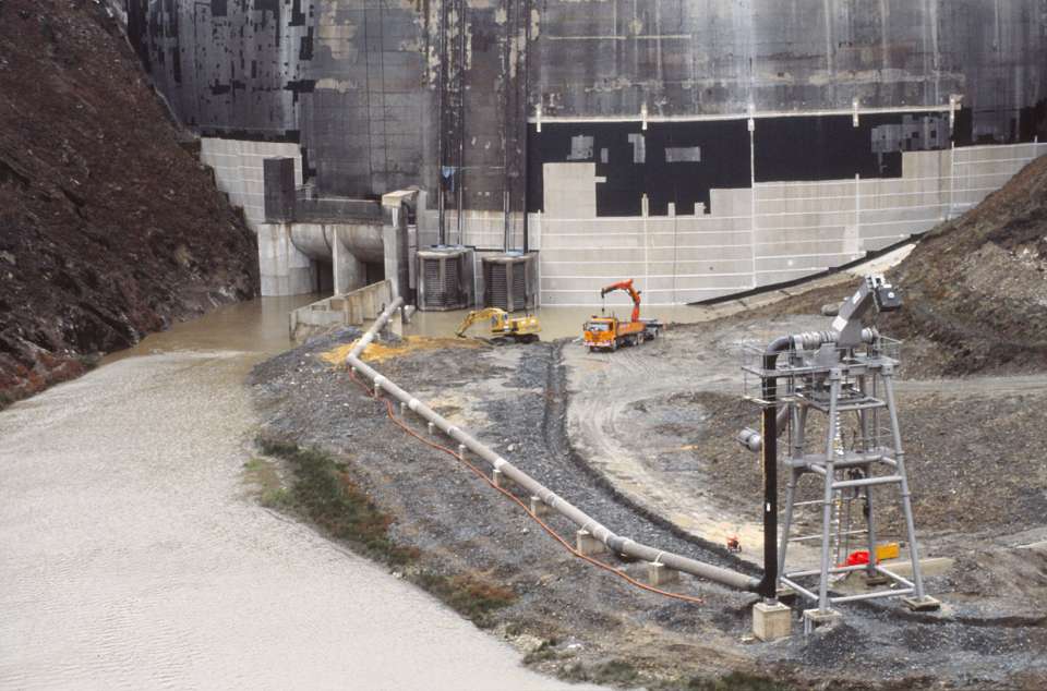 Vidange du Lac de la Haute Sûre 1991 Galeries Portail des travaux