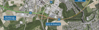 A1: Renouvellement de la couche de roulement entre la croix de Gasperich et l’échangeur Hamm de l’autoroute (17-20.07.2026)